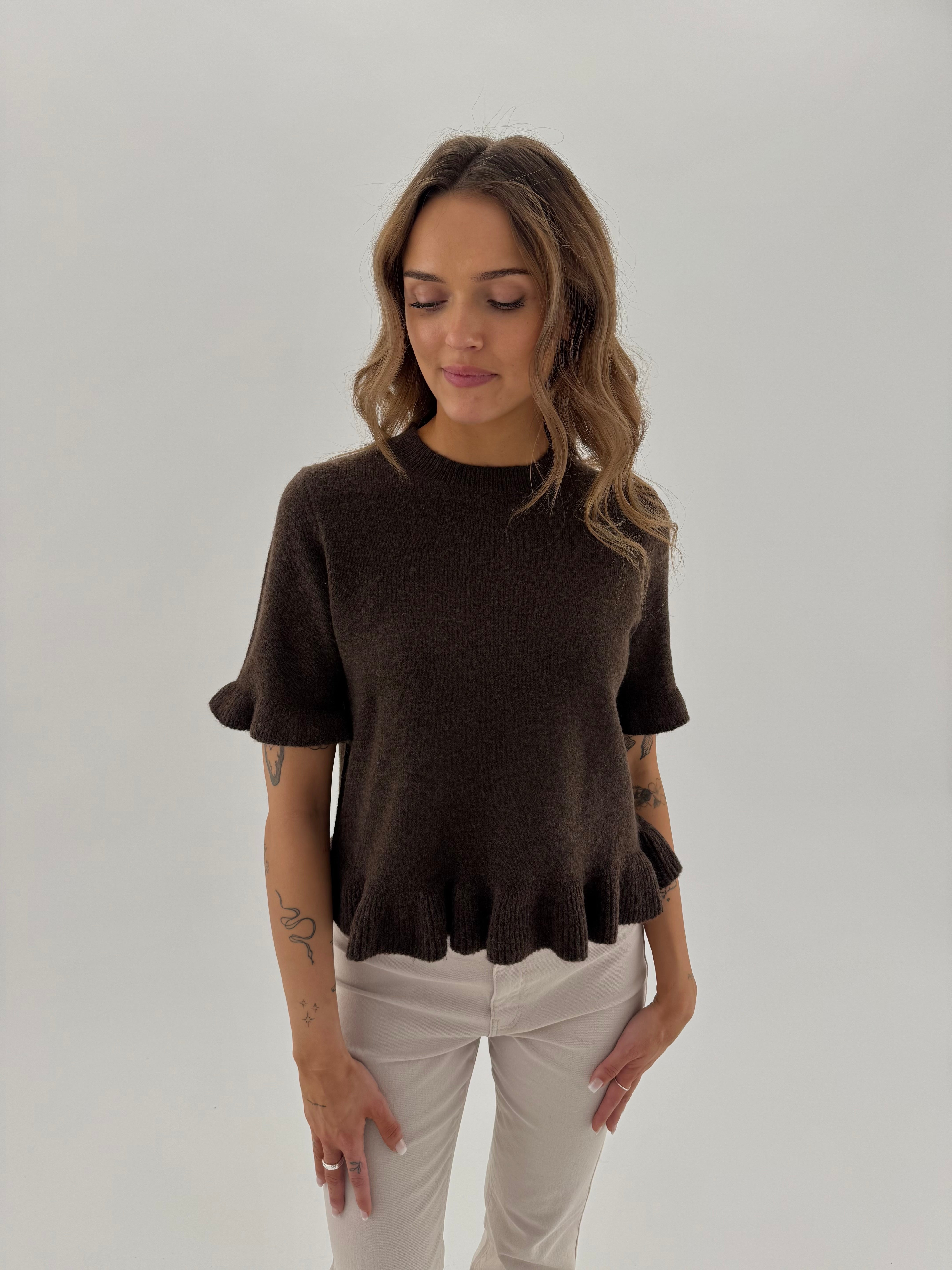 PCSALLY Knit Top - Hot Fudge